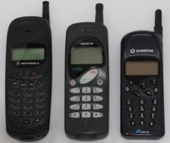 Vodafone Pay as You Talk phones from 1997; Motorola a160, Nokia RinGo and Telital PV129