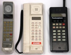 Mobile phones 1985-86: Motorola 8000S, Mitsubishi Roamer, Technophone PC135